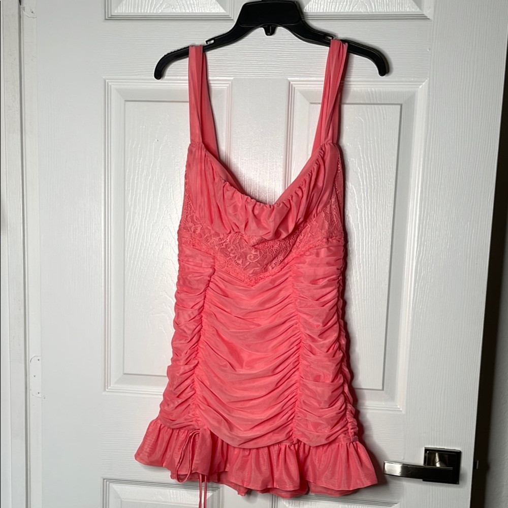 Mistress rocks Lace Ruched tank mini dress